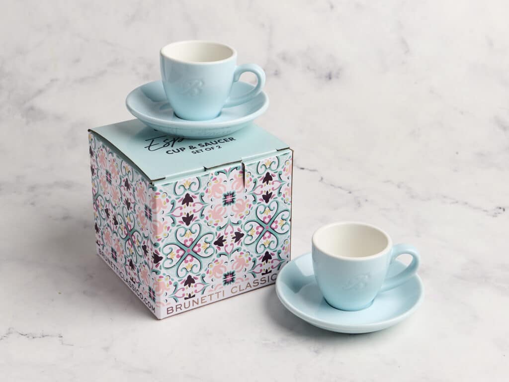 Brunetti Classico 2-Pack Espresso Cup and Saucer Set